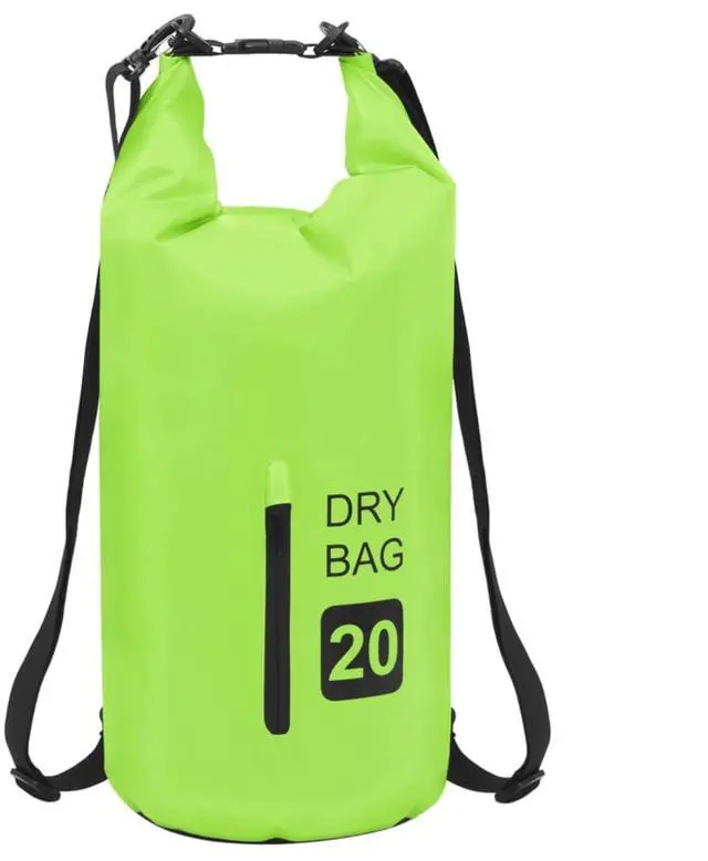 Alt view image 12 of 12 - vidaXL Dry Bag Waterproof Backpack Dry Sack Dry Bag with Zipper Green PVC