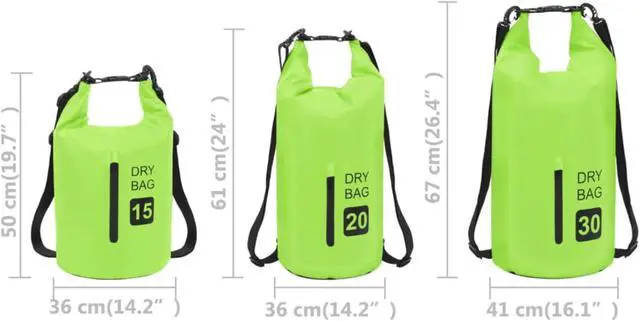 Alt view image 4 of 11 - vidaXL Dry Bag with Zipper Green 7.9 gal PVC