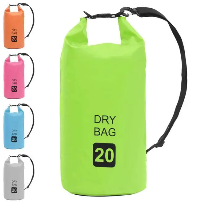 Alt view image 12 of 12 - vidaXL Dry Bag Waterproof Backpack Dry Sack Dry Bag with Zipper Green PVC