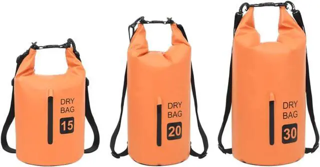 Alt view image 2 of 11 - vidaXL Dry Bag with Zipper Orange 4 gal PVC