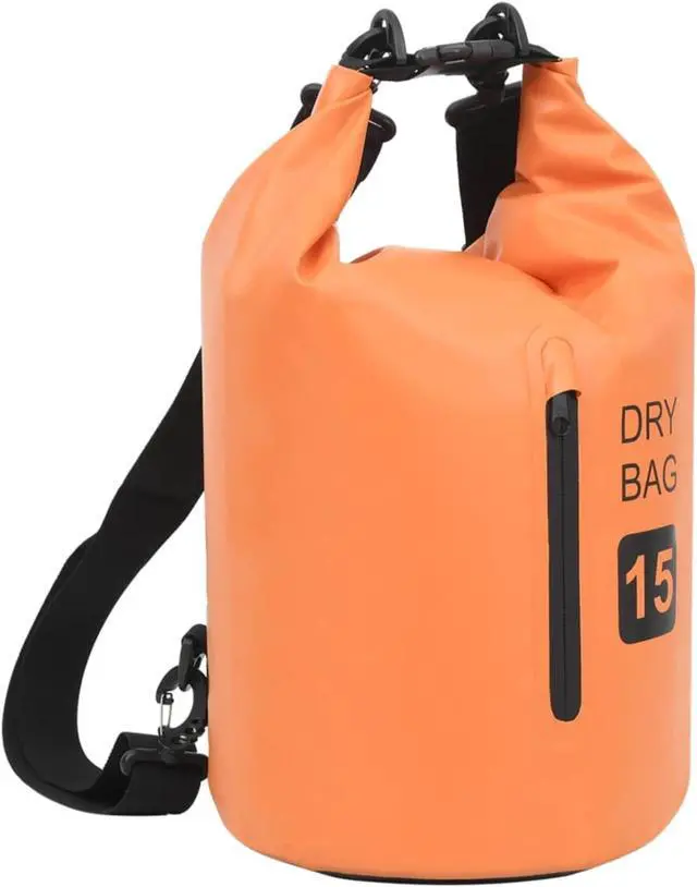 Main image of vidaXL Dry Bag with Zipper Orange 4 gal PVC