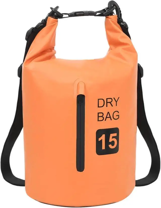 Alt view image 5 of 11 - vidaXL Dry Bag with Zipper Orange 4 gal PVC