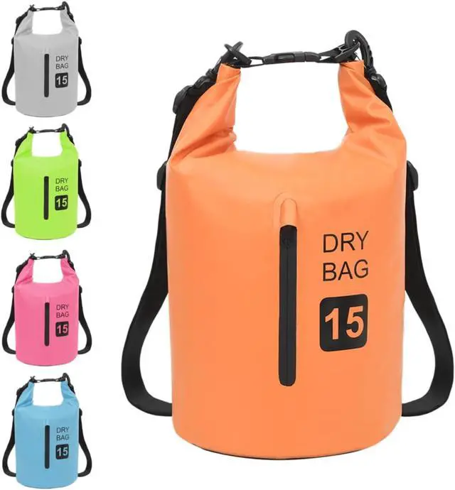 Alt view image 3 of 11 - vidaXL Dry Bag with Zipper Orange 4 gal PVC
