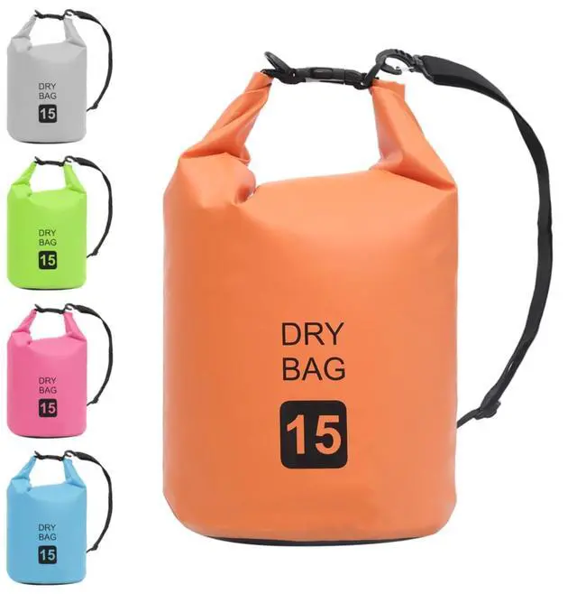 Alt view image 12 of 12 - vidaXL Dry Bag Waterproof Backpack Dry Sack Dry Bag with Zipper Orange PVC