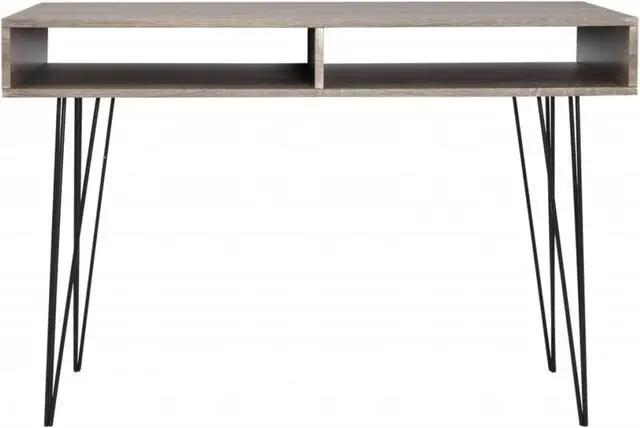 Alt view image 6 of 11 - vidaXL Desk Home Office Computer Desk Writing Table with 2 Compartments Gray