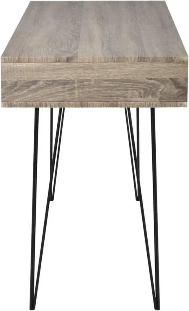 Alt view image 7 of 11 - vidaXL Desk Home Office Computer Desk Writing Table with 2 Compartments Gray