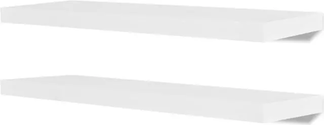 Alt view image 6 of 11 - vidaXL Wall Shelves Floating Shelves Wall Display Shelves 2 Pcs White MDF