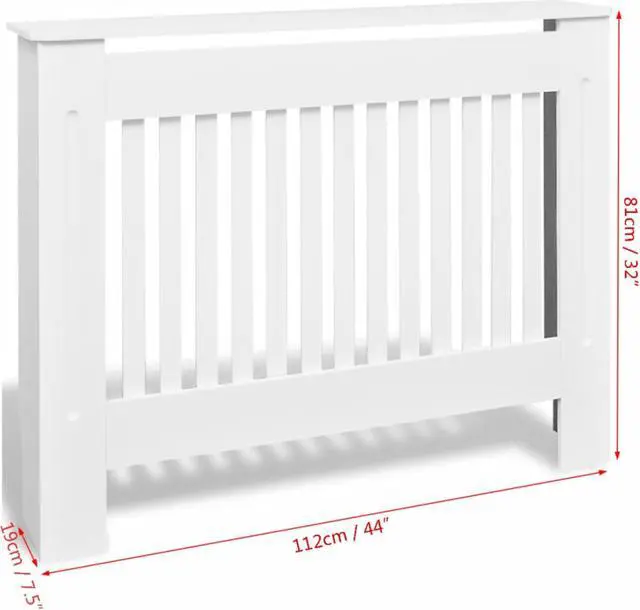 Alt view image 8 of 10 - vidaXL Radiator Cover Radiator Guard for Home Office Heater Cover White MDF
