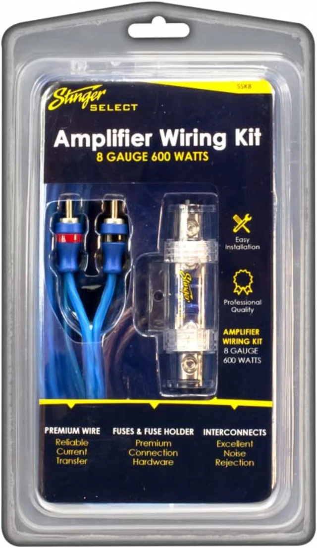 Alt view image 8 of 9 - Stinger SSK8 8 Gauge Select Wiring Kit with Ultraflexible Copper-Clad Aluminum Cables