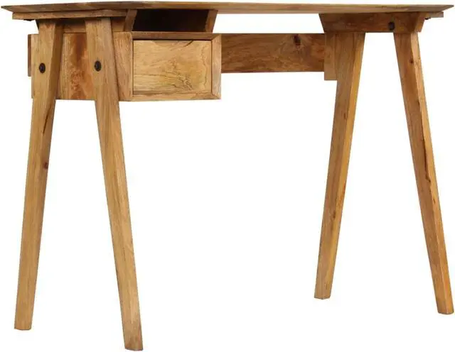 Alt view image 9 of 18 - vidaXL Solid Mango Wood Writing Desk Wooden Study Office Desk Writing Table