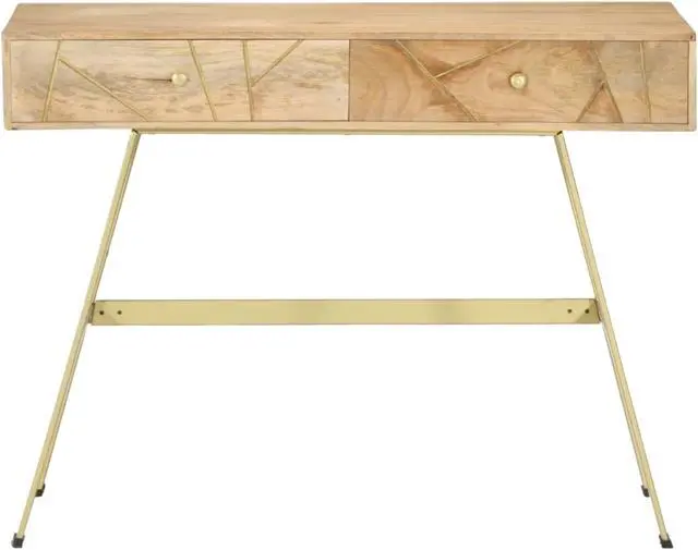 Alt view image 4 of 18 - vidaXL Writing Desk with Drawers 39.4"x21.7"x29.5" Solid Mango Wood
