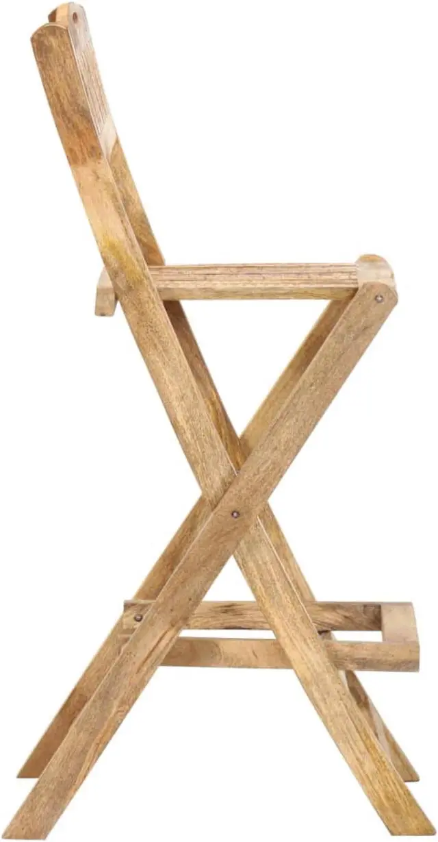 Alt view image 3 of 18 - vidaXL Folding Patio Bar Chairs 2 pcs Solid Mango Wood