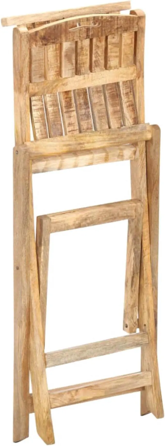 Alt view image 5 of 18 - vidaXL Folding Patio Bar Chairs 2 pcs Solid Mango Wood