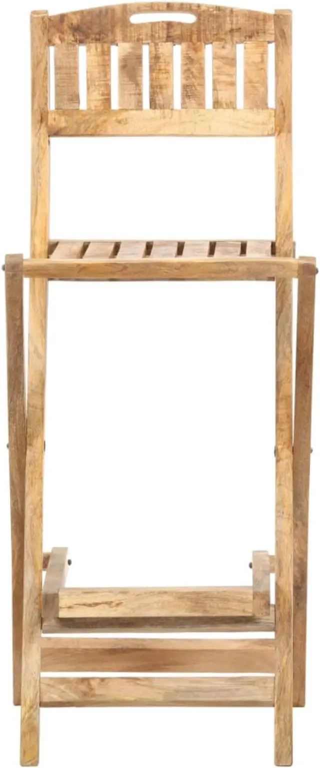 Alt view image 6 of 18 - vidaXL Folding Patio Bar Chairs 2 pcs Solid Mango Wood