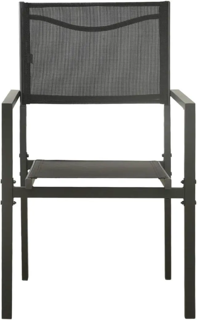 Alt view image 3 of 13 - vidaXL Patio Chairs 4 pcs Textilene and Steel Black and Anthracite