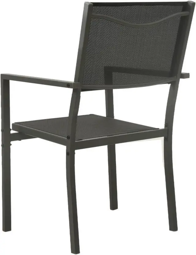 Alt view image 5 of 13 - vidaXL Patio Chairs 4 pcs Textilene and Steel Black and Anthracite