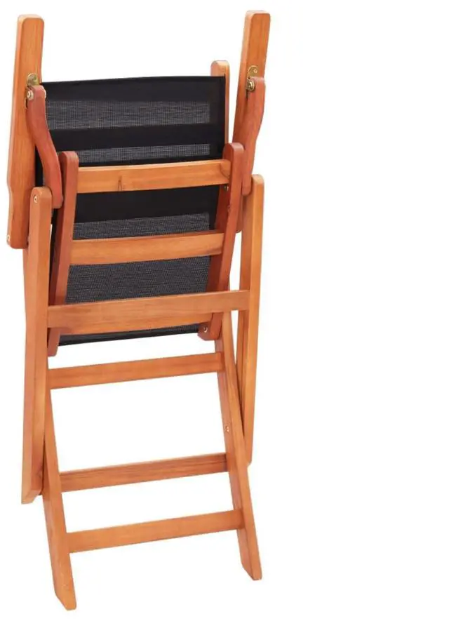 Alt view image 13 of 17 - vidaXL Patio Folding Chairs 2 Pcs Garden Chair Solid Wood Eucalyptus&Textilene