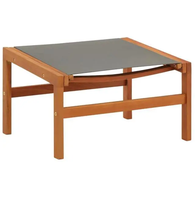 Alt view image 13 of 16 - vidaXL Patio Chair Lounge Chair with Footrest Solid Wood Eucalyptus&Textilene