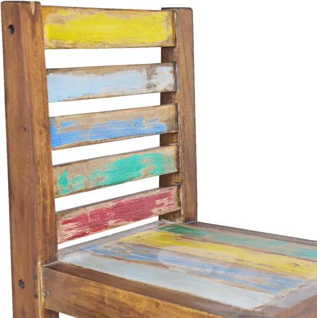 Alt view image 6 of 7 - vidaXL Dining Chairs 4 pcs Solid Reclaimed Wood