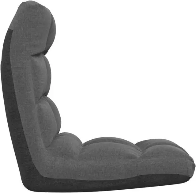 Alt view image 5 of 7 - vidaXL Folding Floor Chair Dark Gray Fabric