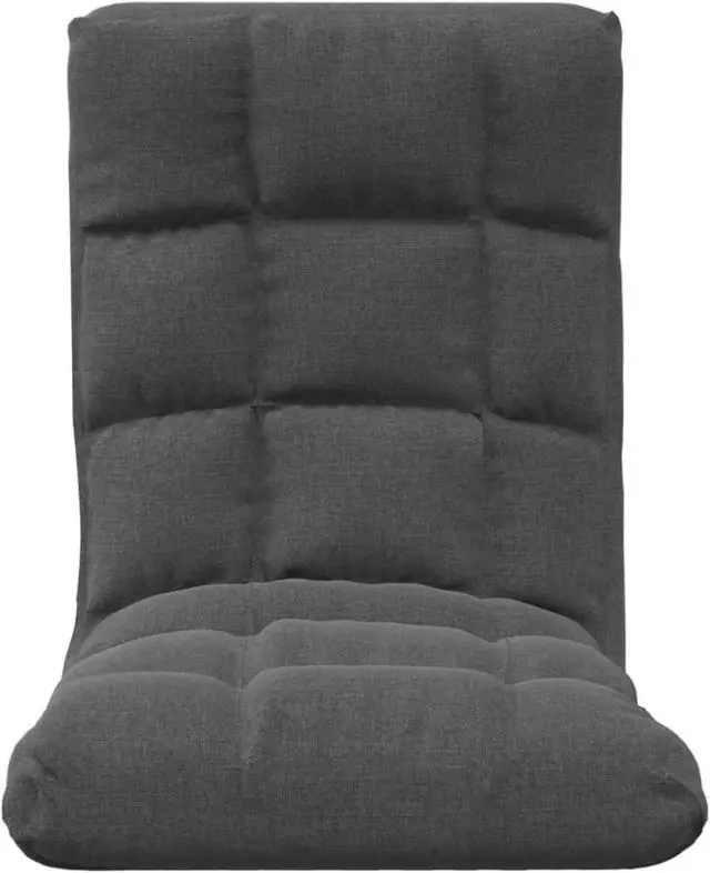 Alt view image 4 of 7 - vidaXL Folding Floor Chair Dark Gray Fabric