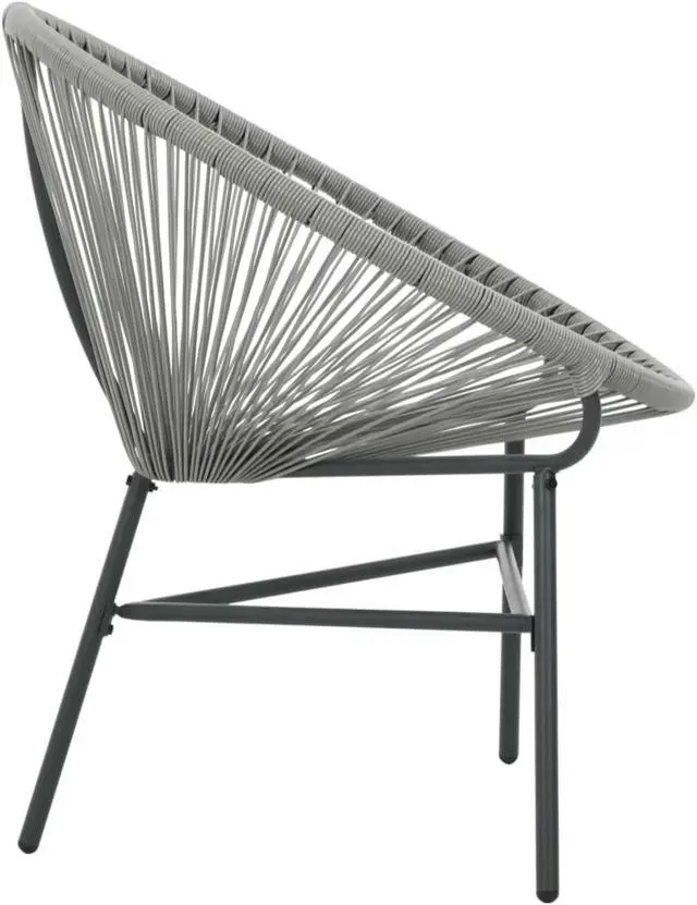 Alt view image 9 of 18 - vidaXL Patio Moon Chair Outdoor Acapulco Chair with Steel Frame Poly Rattan Gray