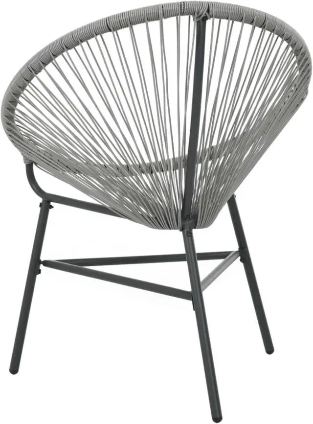 Alt view image 11 of 18 - vidaXL Patio Moon Chair Outdoor Acapulco Chair with Steel Frame Poly Rattan Gray