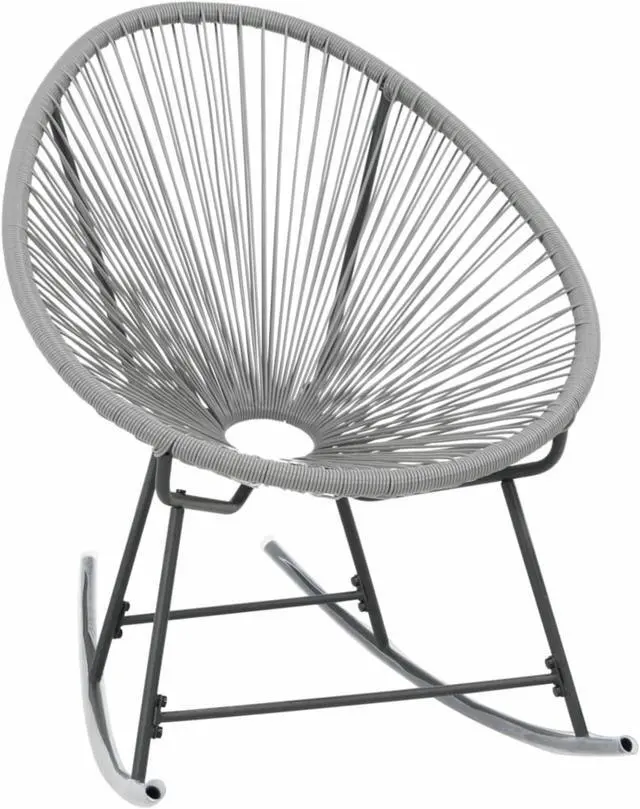 Main image of vidaXL Outdoor Rocking Moon Chair Gray Poly Rattan