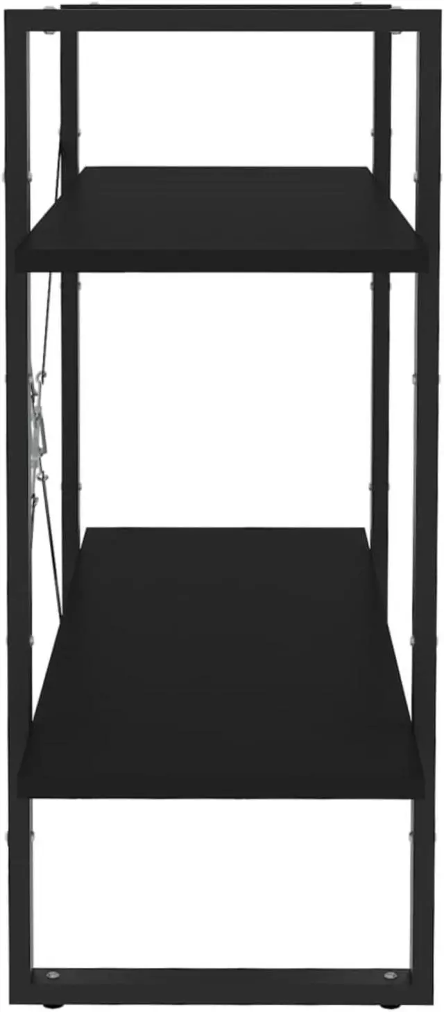 Alt view image 11 of 18 - vidaXL Bookshelf 2-Tier Book Cabinet Rack for Living Room Black Engineered Wood