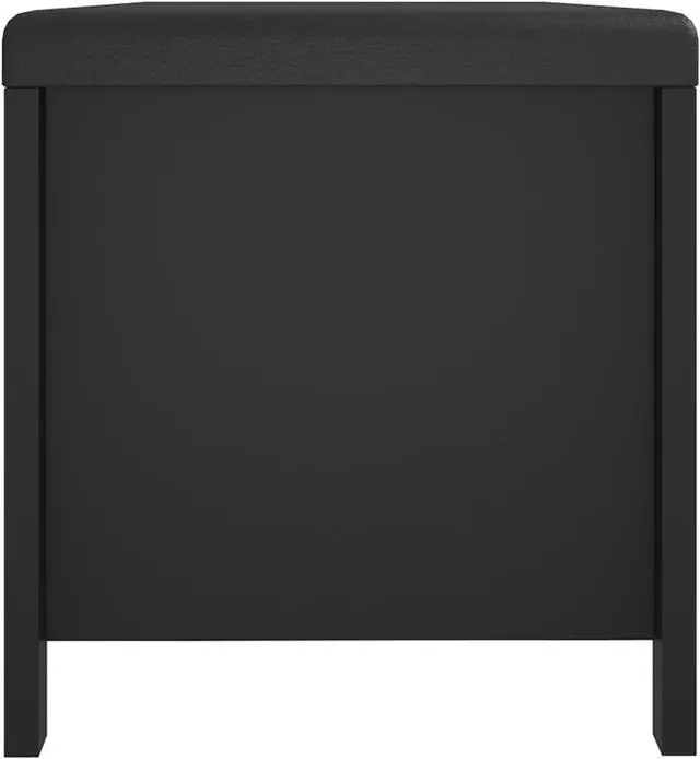 Alt view image 8 of 15 - vidaXL Storage Box with Cushion Black 41.3"x15.7"x17.7" Engineered Wood