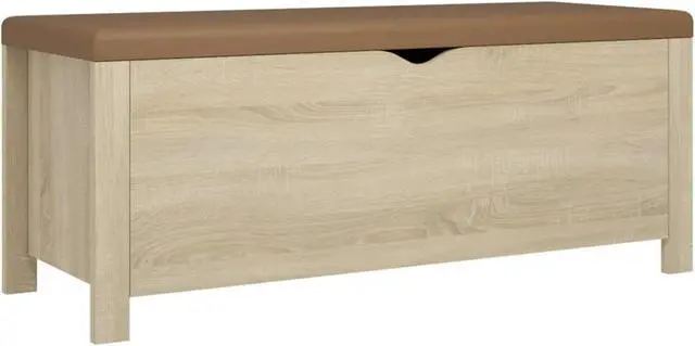 Alt view image 5 of 17 - vidaXL Storage Box with Cushion Sonoma Oak 41.3"x15.7"x17.7" Engineered Wood