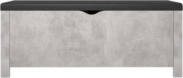 Alt view image 7 of 19 - vidaXL Storage Box with Cushion Concrete Gray 41.3"x15.7"x17.7" Engineered Wood