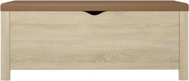 Alt view image 9 of 17 - vidaXL Storage Box with Cushion Sonoma Oak 41.3"x15.7"x17.7" Engineered Wood