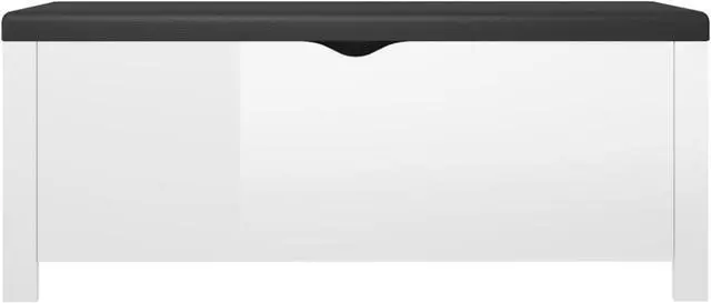 Alt view image 9 of 17 - vidaXL Storage Box with Cushion High Gloss White 41.3"x15.7"x17.7" Engineered Wood