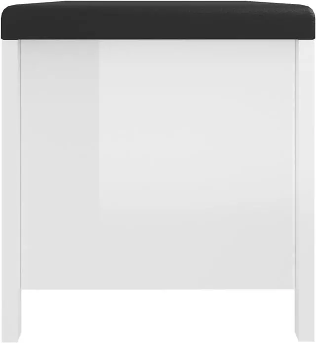 Alt view image 10 of 17 - vidaXL Storage Box with Cushion High Gloss White 41.3"x15.7"x17.7" Engineered Wood