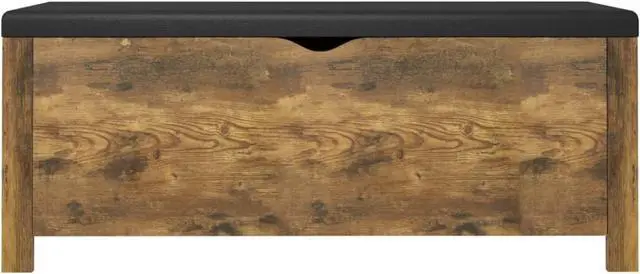 Alt view image 7 of 15 - vidaXL Storage Box with Cushion Smoked Oak 41.3"x15.7"x17.7" Engineered Wood