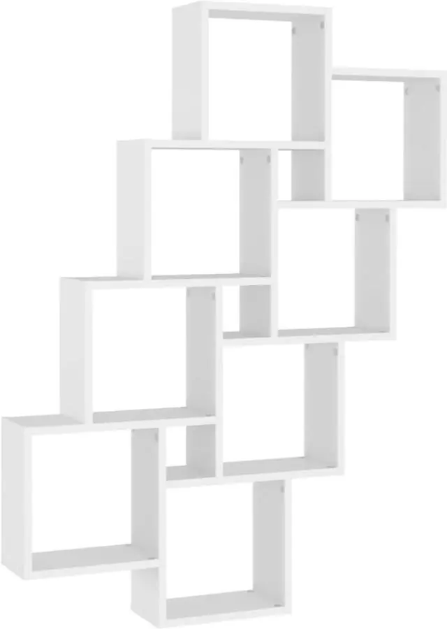 Main image of vidaXL Wall Cube Shelf White 35.4"x5.9"x46.9" Chipboard