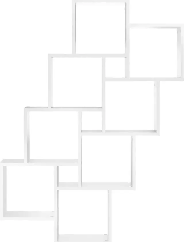 Alt view image 4 of 12 - vidaXL Wall Cube Shelf White 35.4"x5.9"x46.9" Chipboard