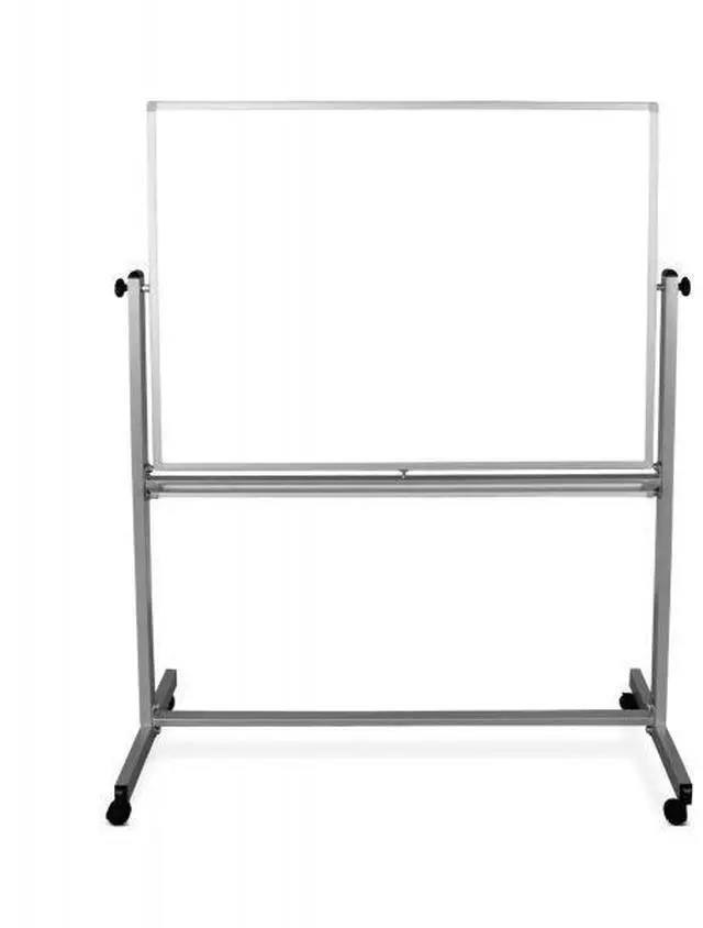 Alt view image 2 of 4 - Luxor MB4836WW Mobile Magnetic Whiteboard - 48" x 36" - White Surface -Silver Aluminum Frame
