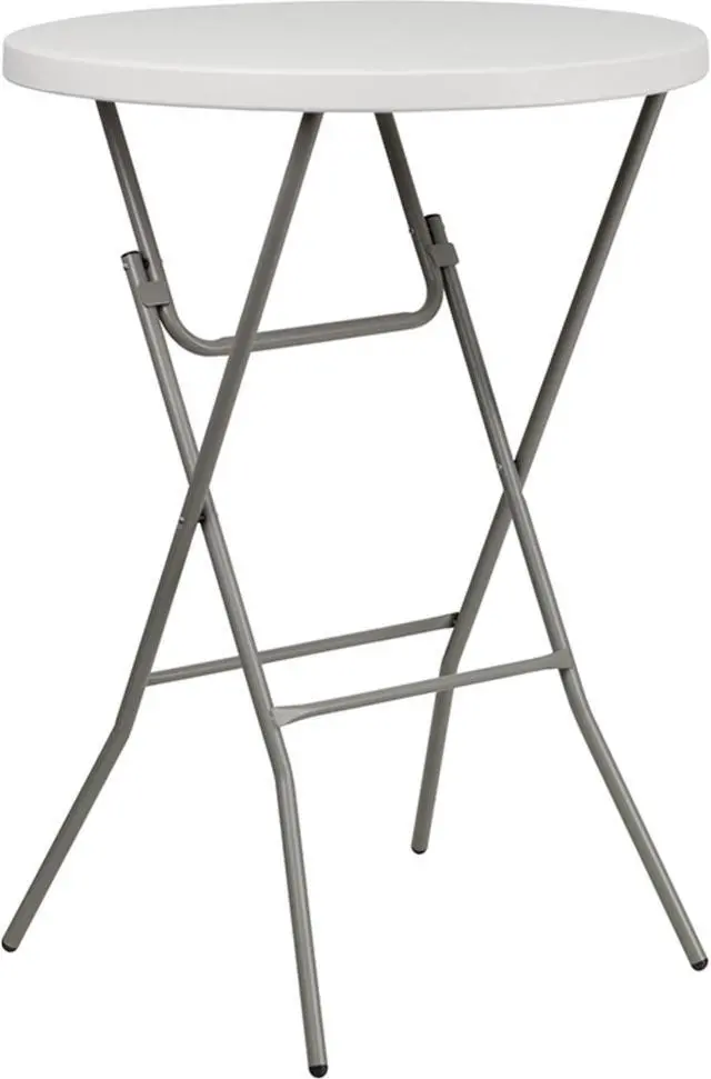 Alt view image 8 of 19 - 32'' Round Granite White Plastic Bar Height Folding Table