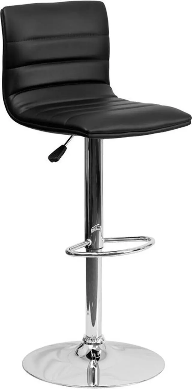 Main image of Flash Furniture Contemporary Horizontal Line Design Adjustable Bar Stool with Chrome Base