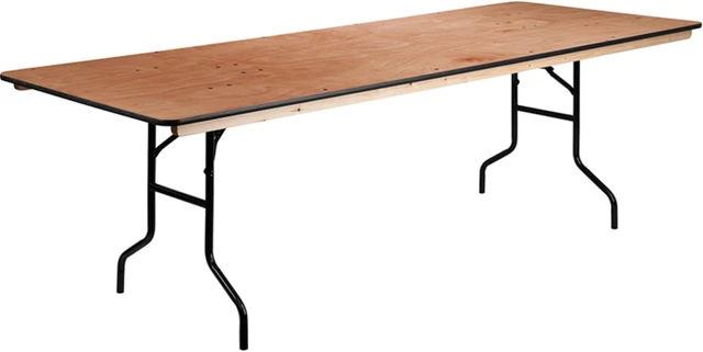 Alt view image 8 of 12 - Flash Furniture Rectangular Wood Folding Banquet Table with Clear Coated Finished Top, 36" by 96"