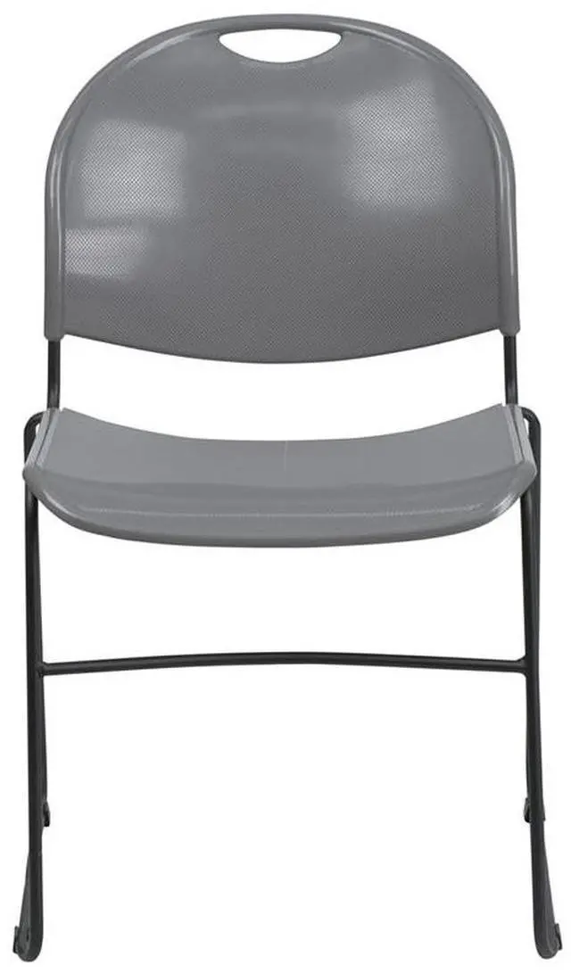 Alt view image 18 of 20 - HERCULES Series 880 lb. Capacity Gray Ultra-Compact Stack Chair with Black Powder Coated Frame