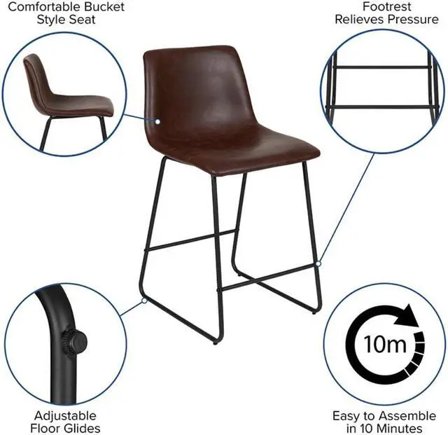 Alt view image 5 of 14 - Patio Bar Height Stools Set of 2, All-Weather Textilene Swivel Patio Stools and Deck Chairs with High Back & Armrests in Black