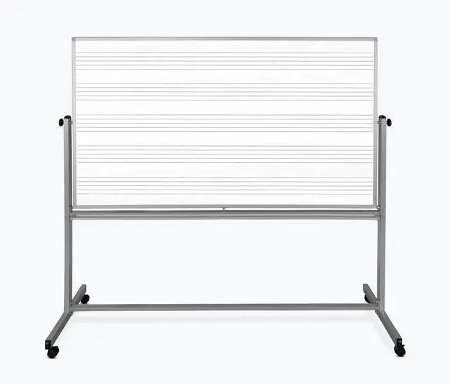 Alt view image 9 of 11 - Luxor Mobile Music Staff Whiteboard - Dual-Sided Music Notation - 72" x 48" - White Surface, Silver Aluminum Frame  MB7248MM