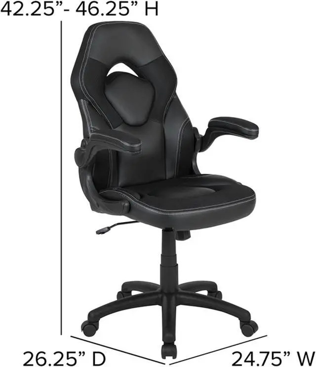 Alt view image 17 of 20 - Flash Furniture Red Computer Gaming Desk and Black Racing Chair Set with Cup Holder and Headphone Hook