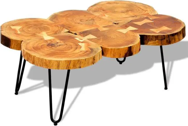 Main image of vidaXL Coffee Table 13.8" 6 Trunks Solid Sheesham Wood