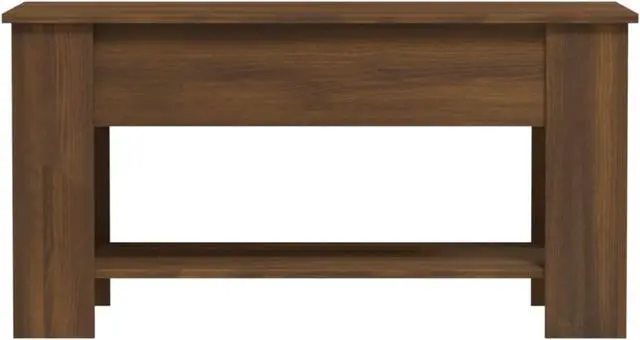 Alt view image 3 of 11 - vidaXL Coffee Table Brown Oak 39.8"x19.3"x20.5" Engineered Wood