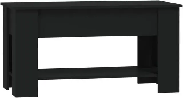 Alt view image 2 of 11 - vidaXL Coffee Table Black 39.8"x19.3"x20.5" Engineered Wood