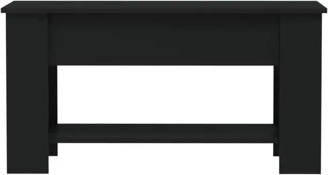 Alt view image 3 of 11 - vidaXL Coffee Table Black 39.8"x19.3"x20.5" Engineered Wood